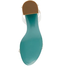 Blue by Betsey Johnson Tina Satin Pearl Ornamented Dress Sandals