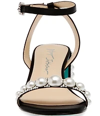 Blue by Betsey Johnson Tina Satin Pearl Ornamented Dress Sandals