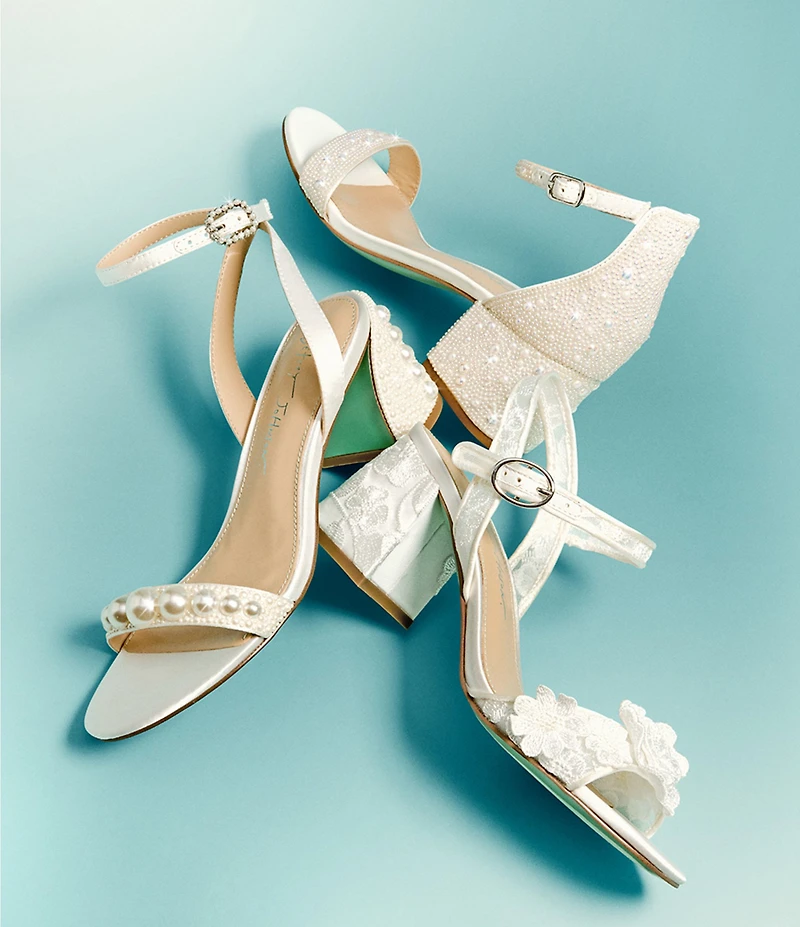 Blue by Betsey Johnson Tina Satin Pearl Ornamented Dress Sandals