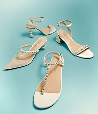 Blue by Betsey Johnson Tina Satin Pearl Ornamented Dress Sandals