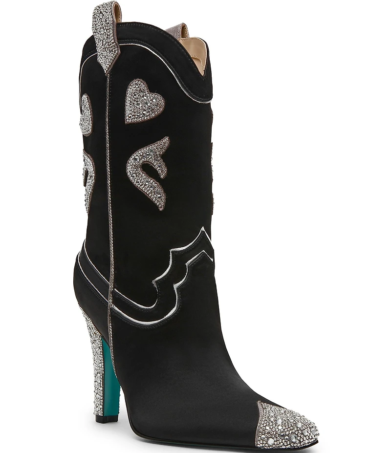 Blue by Betsey Johnson Toby Rhinestone Embellished Western Boots