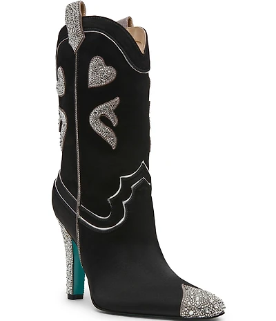 Blue by Betsey Johnson Toby Rhinestone Embellished Western Boots