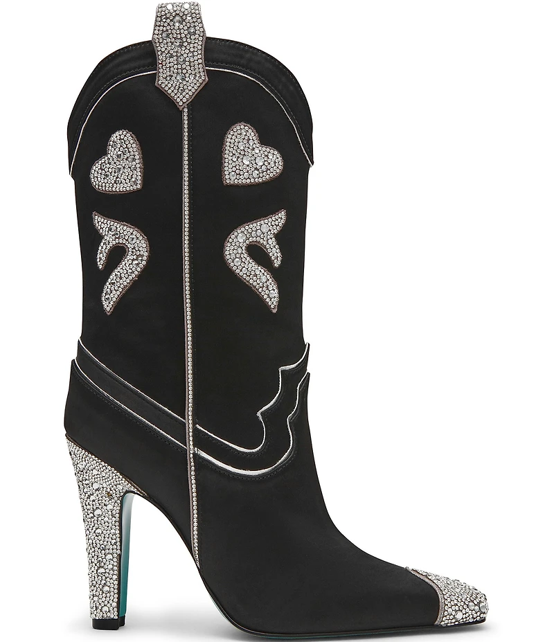 Blue by Betsey Johnson Toby Rhinestone Embellished Western Boots