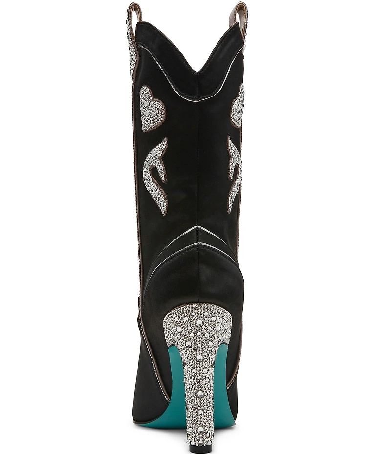 Blue by Betsey Johnson Toby Rhinestone Embellished Western Boots