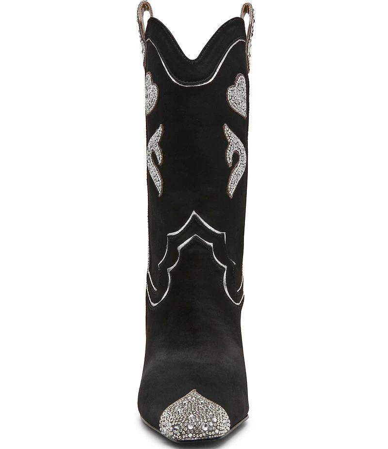 Blue by Betsey Johnson Toby Rhinestone Embellished Western Boots