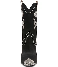 Blue by Betsey Johnson Toby Rhinestone Embellished Western Boots