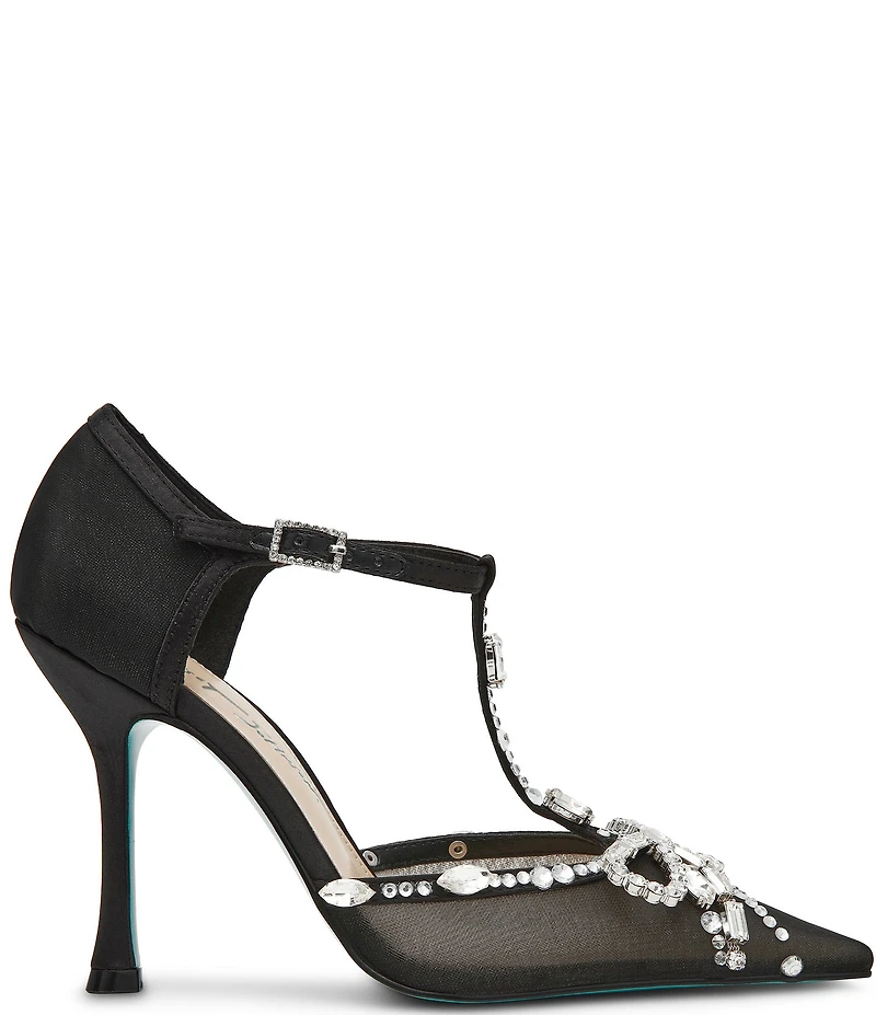 Blue by Betsey Johnson Vanna Rhinestone Bow Pumps