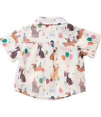 Blue Rooster by Pink Chicken Baby Boys Party Pets Short Sleeve Jack Shirt
