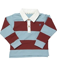 Blue Rooster by Pink Chicken Boys Albert Horizontal Stripe Rugby Shirt