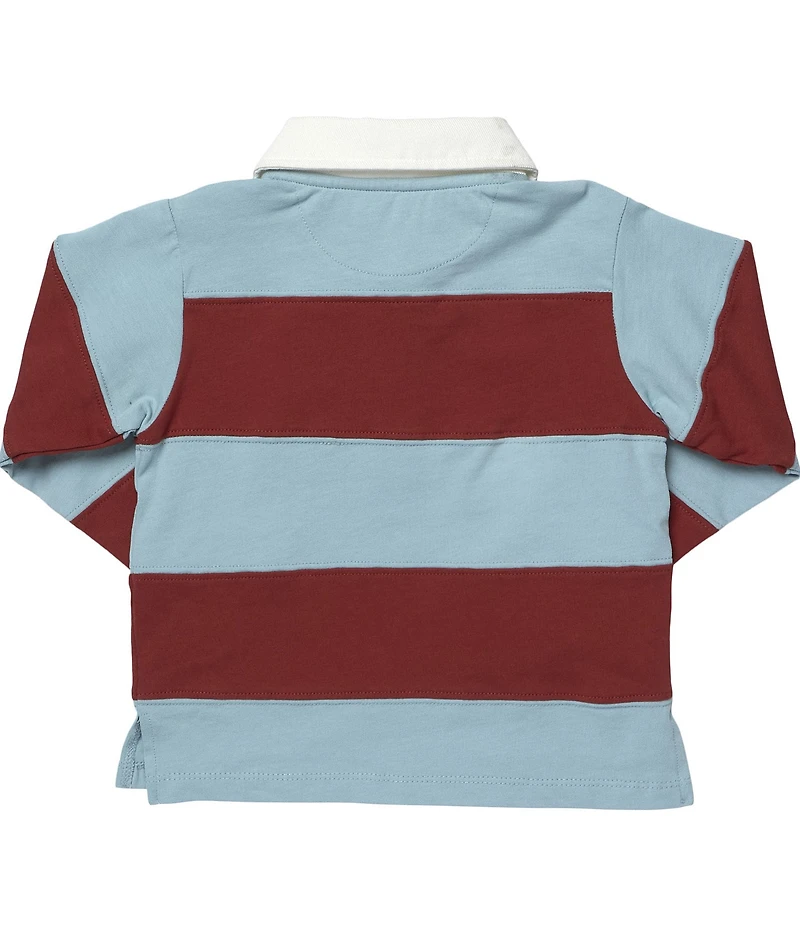 Blue Rooster by Pink Chicken Boys Albert Horizontal Stripe Rugby Shirt