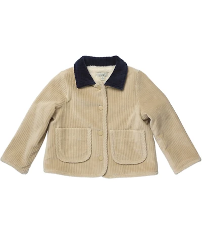 Blue Rooster By Pink Chicken Boys Jace Corduroy Sherpa Lined Snap Front Jacket