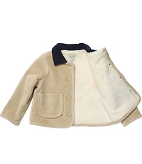 Blue Rooster By Pink Chicken Boys Jace Corduroy Sherpa Lined Snap Front Jacket
