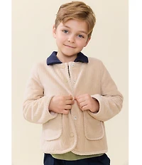Blue Rooster By Pink Chicken Boys Jace Corduroy Sherpa Lined Snap Front Jacket