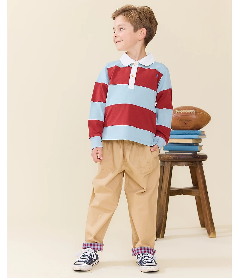 Blue Rooster By Pink Chicken Boys Jackson Canvas Pull On Pants