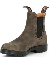 Blundstone Women's Originals Water-Resistant Rustic Leather Brogue Booties