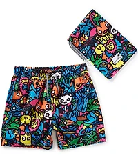 Boardies Little/Big Boys Monday Jungle Swim Trunks