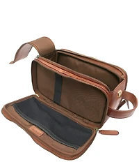 BOCONI Darius Full Grain Leather Double Zip Travel Kit