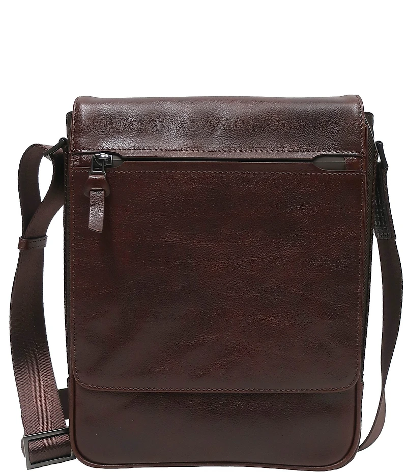 BOCONI Garth Coated Zipper Leather Crossbody Bag
