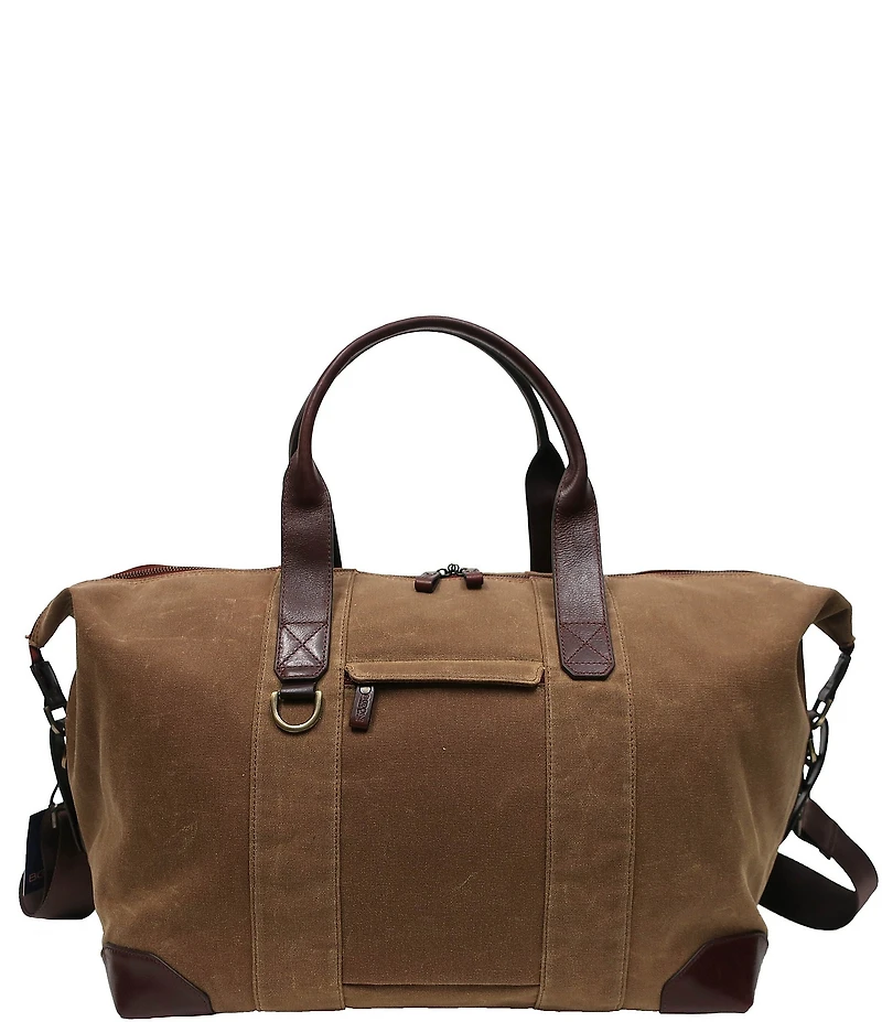 BOCONI Sloan Waxed Canvas and Pull-up Leather 18#double; Duffel Bag