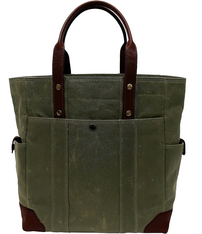 BOCONI Sloan Waxed Canvas and Pull-up Leather Tote Bag