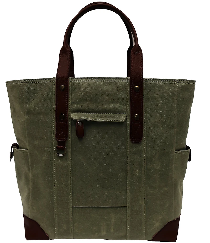 BOCONI Sloan Waxed Canvas and Pull-up Leather Tote Bag