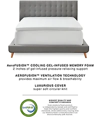 BodiPEDIC 2-Inch Gel-Infused Memory Foam Mattress Bed Topper with Circular-Knit Cover