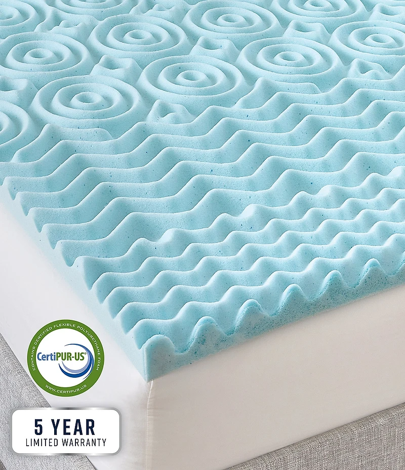 BodiPEDIC 2-Inch Gel-Infused Zoned Convoluted Memory Foam Mattress Bed Topper