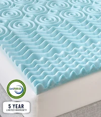 BodiPEDIC 2-Inch Gel-Infused Zoned Convoluted Memory Foam Mattress Bed Topper