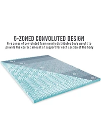 BodiPEDIC 2-Inch Gel-Infused Zoned Convoluted Memory Foam Mattress Bed Topper