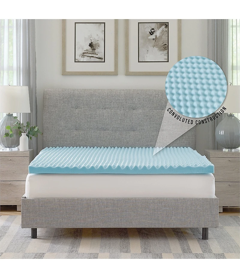 BodiPEDIC 2.5-Inch Gel-Infused Convoluted Memory Foam Mattress Bed Topper