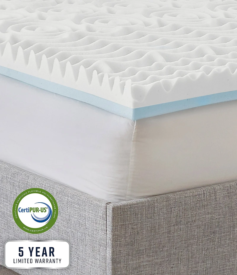 BodiPEDIC 3-Inch Reversible Dual Sided Memory Foam Mattress Bed Topper