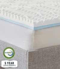 BodiPEDIC 3-Inch Reversible Dual Sided Memory Foam Mattress Bed Topper