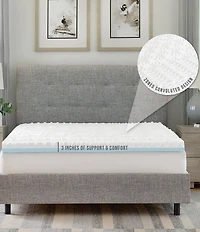 BodiPEDIC 3-Inch Reversible Dual Sided Memory Foam Mattress Bed Topper