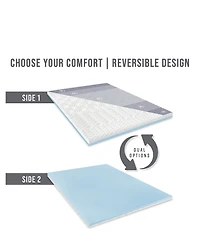 BodiPEDIC 3-Inch Reversible Dual Sided Memory Foam Mattress Bed Topper