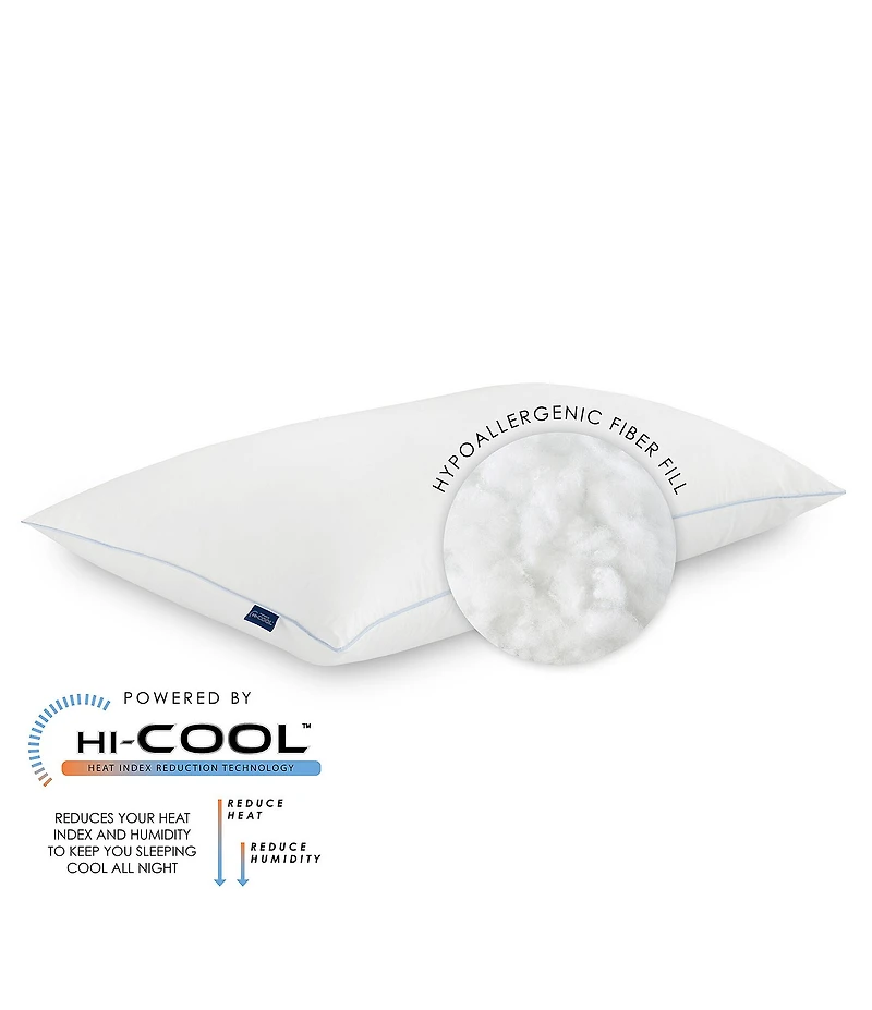 Bodipedic All Night Climate Control Fiber Filled Jumbo Bed Pillow Powered by Hi-Cool