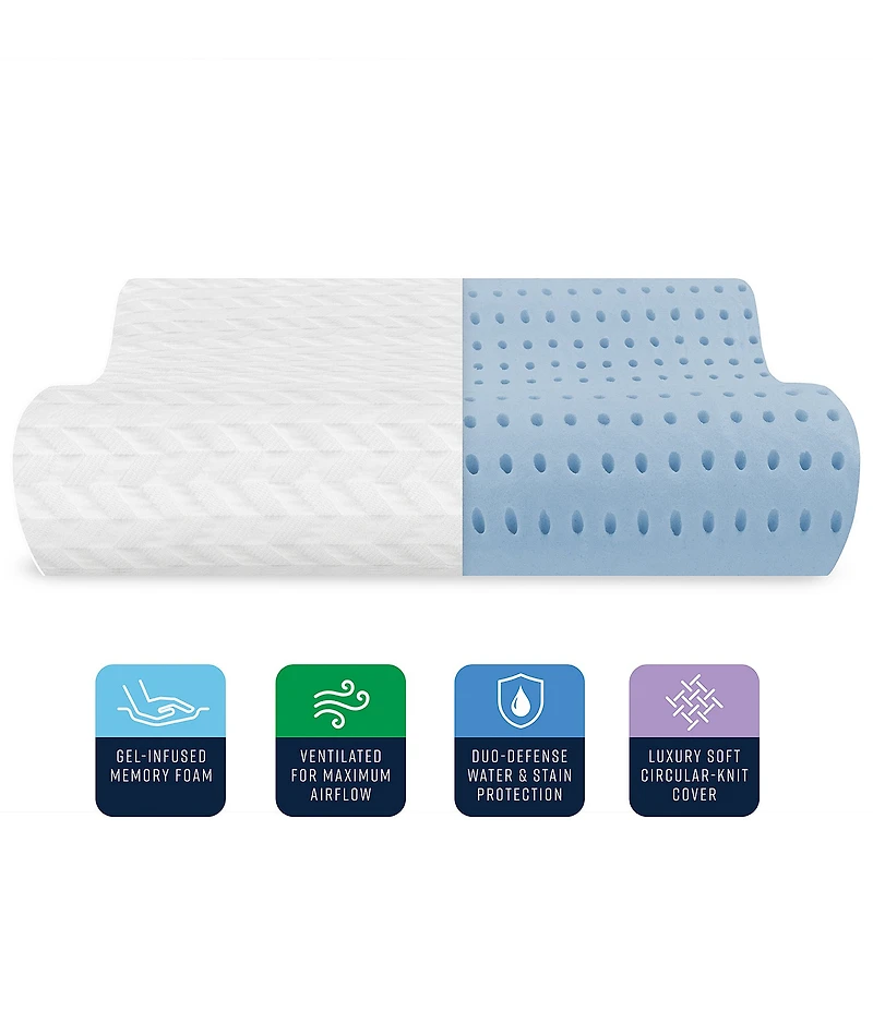 BodiPEDIC Comfort Support Gel-Infused Memory Foam Contour Bed Pillow - Oversized