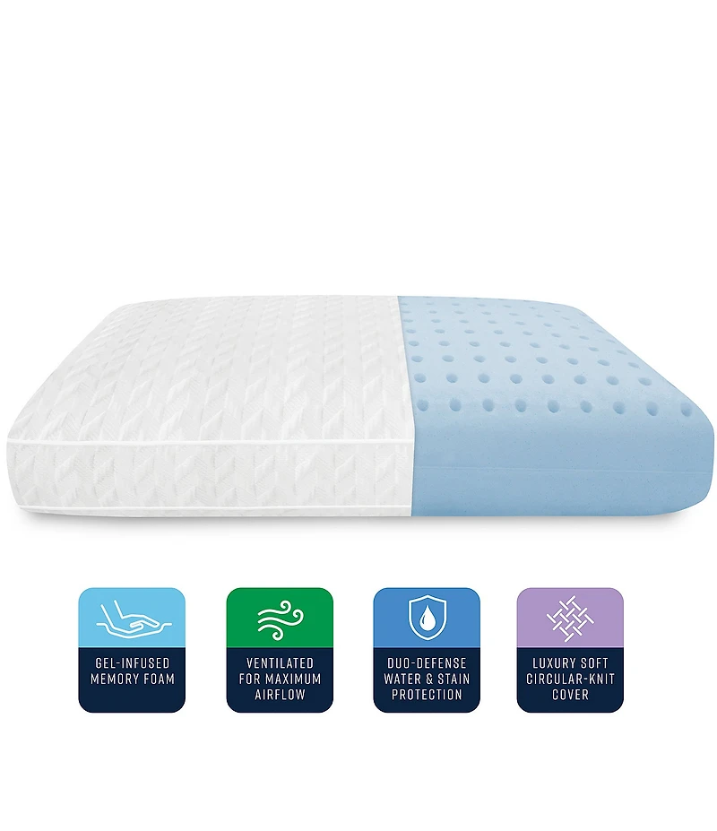 BodiPEDIC Comfort Support Gel-Infused Memory Foam Conventional Bed Pillow - Oversized