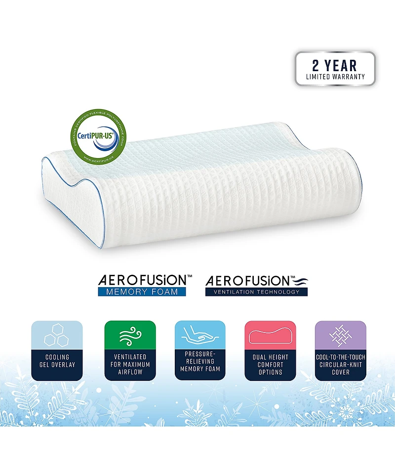 BodiPEDIC Cooling Gel Overlay Memory Foam Contour Bed Oversized Pillow