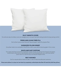 BodiPEDIC Fiber Filled Square Euro Pillow Insert, Set of 2