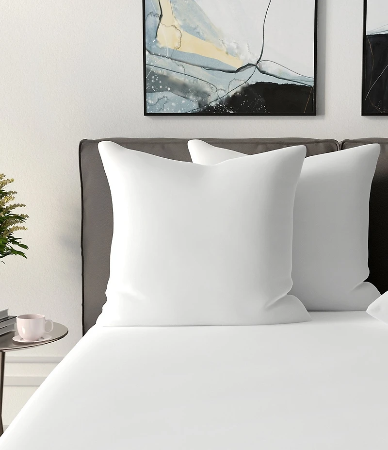 BodiPEDIC Fiber Filled Square Euro Pillow Insert, Set of 2