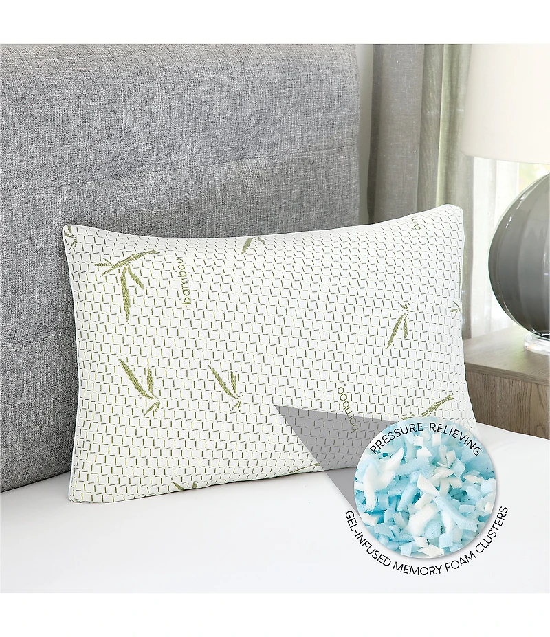 BodiPEDIC Gel-Infused Memory Foam Cluster Jumbo Bed Pillow with Rayon from Bamboo Infused Cover