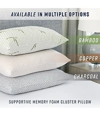 BodiPEDIC Gel-Infused Memory Foam Cluster Jumbo Bed Pillow with Rayon from Bamboo Infused Cover