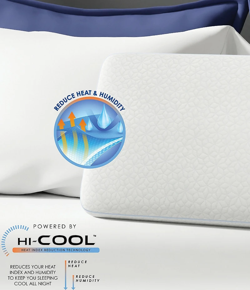 Bodipedic Oversized Gusseted Memory Foam Bed Pillow Powered by Hi-Cool
