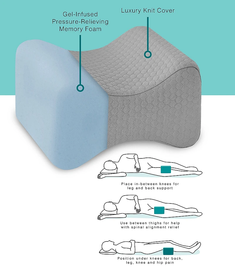 BodiPEDIC Pressure-Relieving Support Memory Foam Knee Pillow
