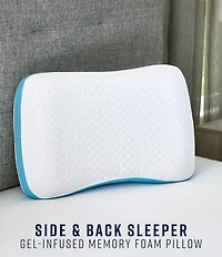 BodiPEDIC Side and Back Sleeper Gel-Infused Memory Foam Bed Pillow