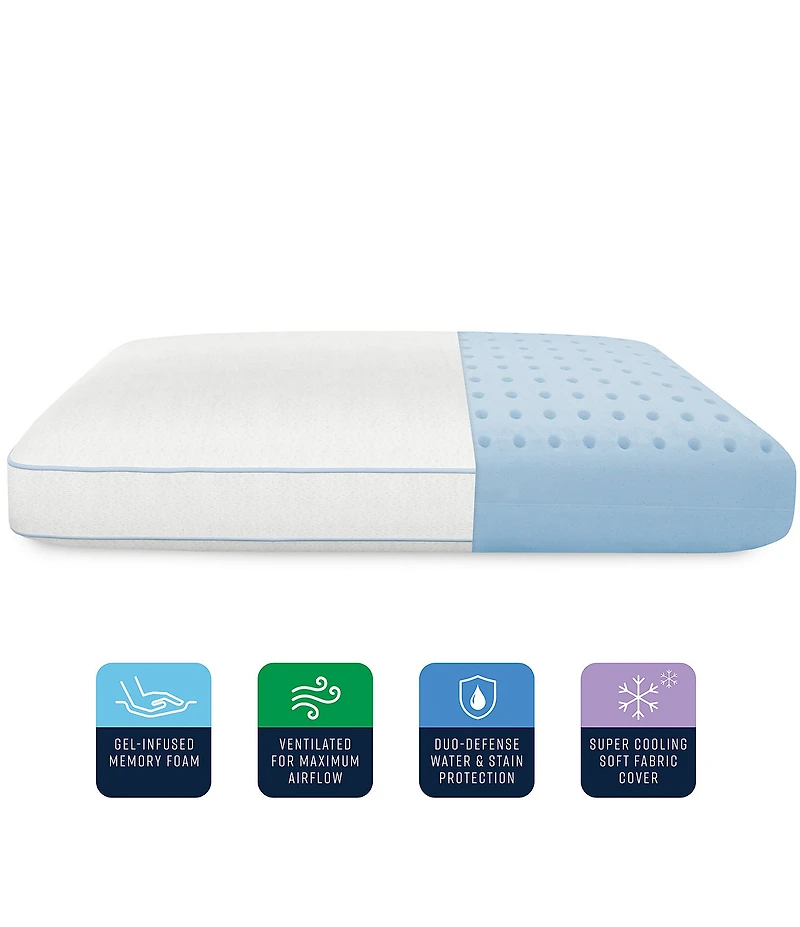 BodiPEDIC Super Cooling Gel-Infused Gusseted Memory Foam Bed Oversized Pillow