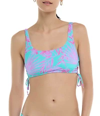 Body Glove Azores Maxim Leaf Print Scoop Neck Swim Top