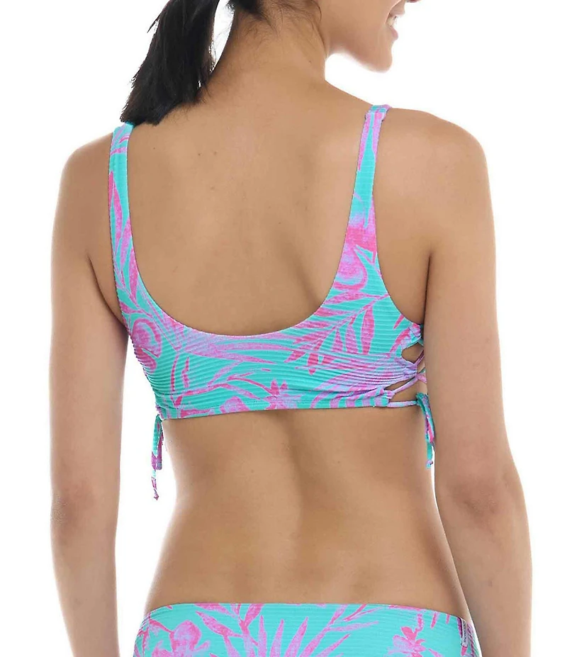 Body Glove Azores Maxim Leaf Print Scoop Neck Swim Top