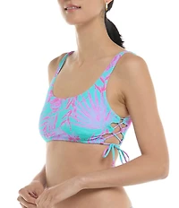 Body Glove Azores Maxim Leaf Print Scoop Neck Swim Top