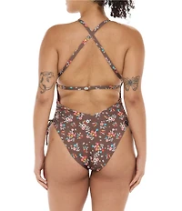 Body Glove Belle Missy V-Neck Side Shirring Plunge One Piece Swimsuit